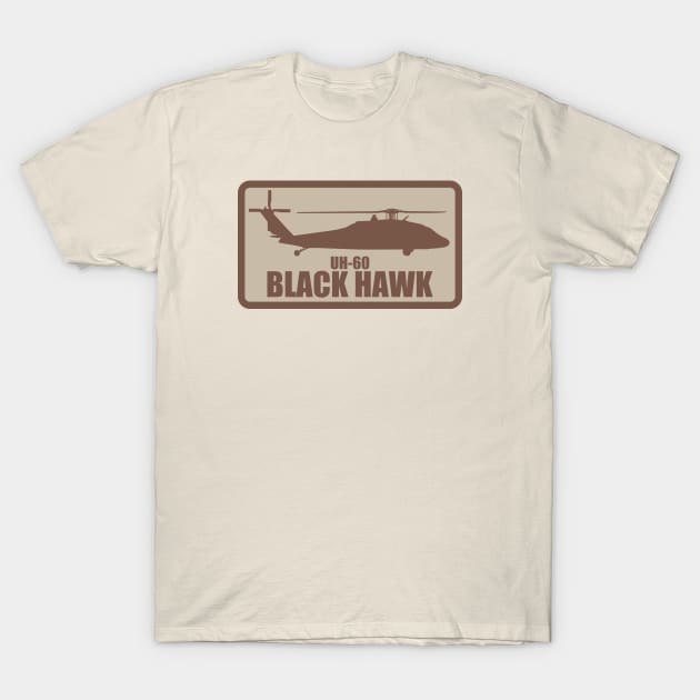 UH-60 Black Hawk Patch (desert subdued) T-Shirt by TCP